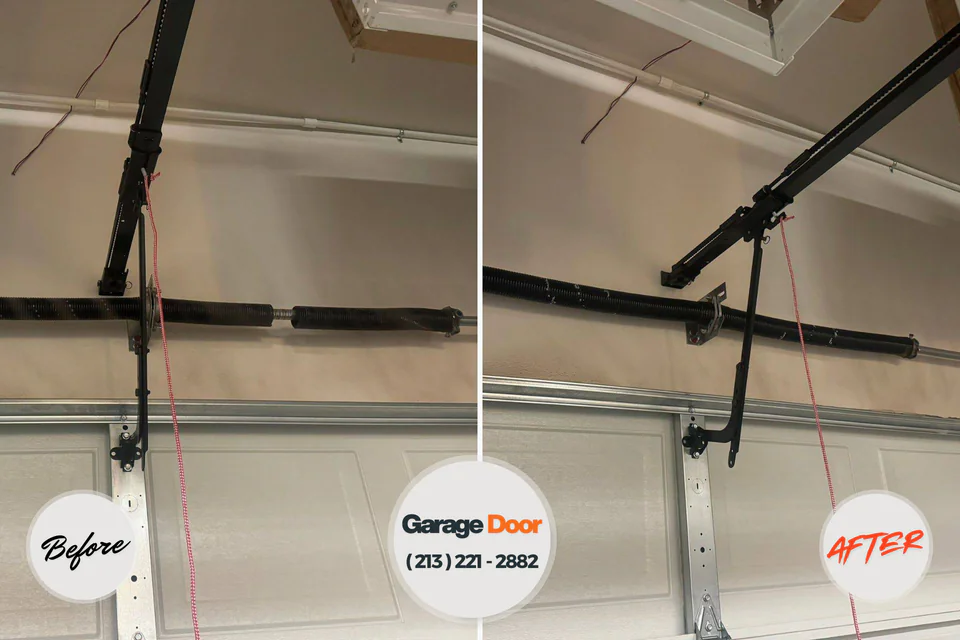 Before and after: garage door opener repair Hope Mills, NC